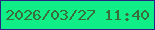 文字の大きさ：4、枠の色：2b2183、背景の色：10ee88、文字の色：3a6c39 無料ブログパーツのブログ時計