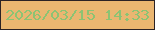 文字の大きさ：2、枠の色：2b2225、背景の色：eab671、文字の色：8cc373 無料ブログパーツのブログ時計