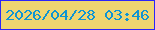 文字の大きさ：1、枠の色：2b25fa、背景の色：efd571、文字の色：0f94d3 無料ブログパーツのブログ時計