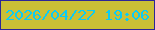 文字の大きさ：2、枠の色：2b2698、背景の色：cabf36、文字の色：0ccbf3 無料ブログパーツのブログ時計