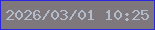 文字の大きさ：5、枠の色：2b27df、背景の色：7e777c、文字の色：b2bccb 無料ブログパーツのブログ時計