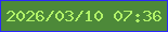 文字の大きさ：4、枠の色：2b27fc、背景の色：4d8939、文字の色：b1f268 無料ブログパーツのブログ時計