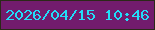 文字の大きさ：3、枠の色：2b2918、背景の色：721c6d、文字の色：21ddf9 無料ブログパーツのブログ時計