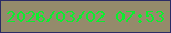 文字の大きさ：1、枠の色：2b2b66、背景の色：948b6b、文字の色：0bf02e 無料ブログパーツのブログ時計