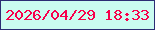文字の大きさ：4、枠の色：2b2d74、背景の色：cafcf0、文字の色：f8014b 無料ブログパーツのブログ時計