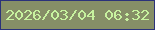 文字の大きさ：4、枠の色：2b327a、背景の色：868f67、文字の色：c7f29f 無料ブログパーツのブログ時計