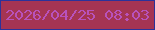 文字の大きさ：5、枠の色：2b329a、背景の色：a53453、文字の色：b852bb 無料ブログパーツのブログ時計