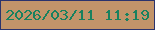文字の大きさ：5、枠の色：2b336d、背景の色：c2946a、文字の色：18815f 無料ブログパーツのブログ時計