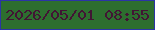 文字の大きさ：5、枠の色：2b34a6、背景の色：2d6e2f、文字の色：421434 無料ブログパーツのブログ時計