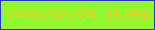 文字の大きさ：3、枠の色：2b34c5、背景の色：92f930、文字の色：f4c729 無料ブログパーツのブログ時計