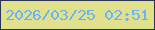 文字の大きさ：1、枠の色：2b3551、背景の色：e1e08d、文字の色：67b4fd 無料ブログパーツのブログ時計