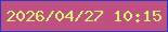 文字の大きさ：1、枠の色：2b38c4、背景の色：bf5081、文字の色：ddf671 無料ブログパーツのブログ時計