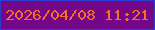 文字の大きさ：4、枠の色：2b3dce、背景の色：730788、文字の色：f76d2a 無料ブログパーツのブログ時計