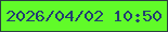 文字の大きさ：5、枠の色：2b3e42、背景の色：61fb29、文字の色：223e71 無料ブログパーツのブログ時計