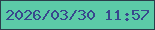 文字の大きさ：5、枠の色：2b3e4b、背景の色：5ccba8、文字の色：38478d 無料ブログパーツのブログ時計