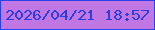 文字の大きさ：3、枠の色：2b40e7、背景の色：c077e3、文字の色：2e3cdd 無料ブログパーツのブログ時計