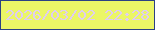 文字の大きさ：4、枠の色：2b4184、背景の色：ebf666、文字の色：dfcef0 無料ブログパーツのブログ時計