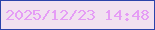 文字の大きさ：4、枠の色：2b44aa、背景の色：f1e1f0、文字の色：e59df5 無料ブログパーツのブログ時計