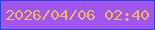 文字の大きさ：4、枠の色：2b45d8、背景の色：a255ef、文字の色：eeb757 無料ブログパーツのブログ時計