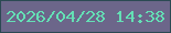 文字の大きさ：1、枠の色：2b4a53、背景の色：6c668a、文字の色：64e0b5 無料ブログパーツのブログ時計