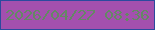 文字の大きさ：3、枠の色：2b4a9e、背景の色：a350ae、文字の色：648864 無料ブログパーツのブログ時計