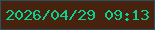 文字の大きさ：2、枠の色：2b4f5d、背景の色：46220f、文字の色：0ad090 無料ブログパーツのブログ時計