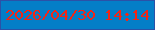 文字の大きさ：5、枠の色：2b51a7、背景の色：047ec7、文字の色：f32515 無料ブログパーツのブログ時計