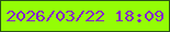 文字の大きさ：2、枠の色：2b5217、背景の色：94fd06、文字の色：8621ca 無料ブログパーツのブログ時計