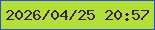 文字の大きさ：3、枠の色：2b52cc、背景の色：b3e038、文字の色：3a2150 無料ブログパーツのブログ時計