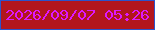 文字の大きさ：2、枠の色：2b54cc、背景の色：b2161e、文字の色：dd18fe 無料ブログパーツのブログ時計