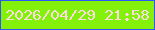 文字の大きさ：5、枠の色：2b58fa、背景の色：83f10a、文字の色：fcdbe4 無料ブログパーツのブログ時計