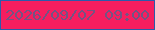 文字の大きさ：2、枠の色：2b5bab、背景の色：f61e5f、文字の色：745383 無料ブログパーツのブログ時計