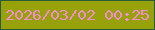 文字の大きさ：2、枠の色：2b5c37、背景の色：96a208、文字の色：f38dcf 無料ブログパーツのブログ時計