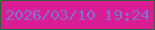 文字の大きさ：2、枠の色：2b6133、背景の色：da1d94、文字の色：787ad1 無料ブログパーツのブログ時計