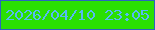 文字の大きさ：5、枠の色：2b64bf、背景の色：2adf03、文字の色：56baf2 無料ブログパーツのブログ時計