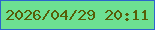文字の大きさ：4、枠の色：2b65cd、背景の色：6de092、文字の色：575d07 無料ブログパーツのブログ時計