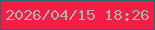 文字の大きさ：1、枠の色：2b676f、背景の色：f31e45、文字の色：aeadb1 無料ブログパーツのブログ時計