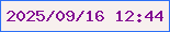 文字の大きさ：1、枠の色：2b6ff6、背景の色：f7f0ee、文字の色：830c93 無料ブログパーツのブログ時計