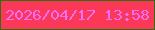文字の大きさ：3、枠の色：2b710c、背景の色：fc3859、文字の色：fa6efa 無料ブログパーツのブログ時計