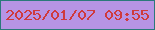 文字の大きさ：1、枠の色：2b797b、背景の色：b794e5、文字の色：cf3a3d 無料ブログパーツのブログ時計