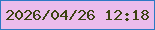 文字の大きさ：1、枠の色：2b79c4、背景の色：eabceb、文字の色：3d4213 無料ブログパーツのブログ時計
