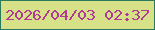 文字の大きさ：2、枠の色：2b7a5d、背景の色：d7e288、文字の色：b03a94 無料ブログパーツのブログ時計