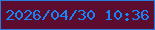 文字の大きさ：3、枠の色：2b7cdc、背景の色：5c0d2f、文字の色：1785f8 無料ブログパーツのブログ時計