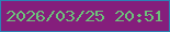 文字の大きさ：2、枠の色：2b82b5、背景の色：851e7c、文字の色：6dc27a 無料ブログパーツのブログ時計