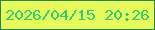 文字の大きさ：4、枠の色：2b8551、背景の色：e6fb5b、文字の色：35cc71 無料ブログパーツのブログ時計