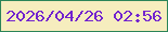 文字の大きさ：4、枠の色：2b8559、背景の色：f6edbe、文字の色：7224cf 無料ブログパーツのブログ時計