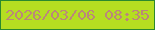 文字の大きさ：3、枠の色：2b892e、背景の色：b5de21、文字の色：bb877a 無料ブログパーツのブログ時計