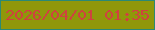 文字の大きさ：3、枠の色：2b8975、背景の色：90970a、文字の色：cf423f 無料ブログパーツのブログ時計