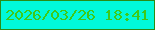 文字の大きさ：2、枠の色：2b8b15、背景の色：01f9da、文字の色：3dca19 無料ブログパーツのブログ時計