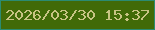 文字の大きさ：2、枠の色：2b8b71、背景の色：416a07、文字の色：c7c483 無料ブログパーツのブログ時計